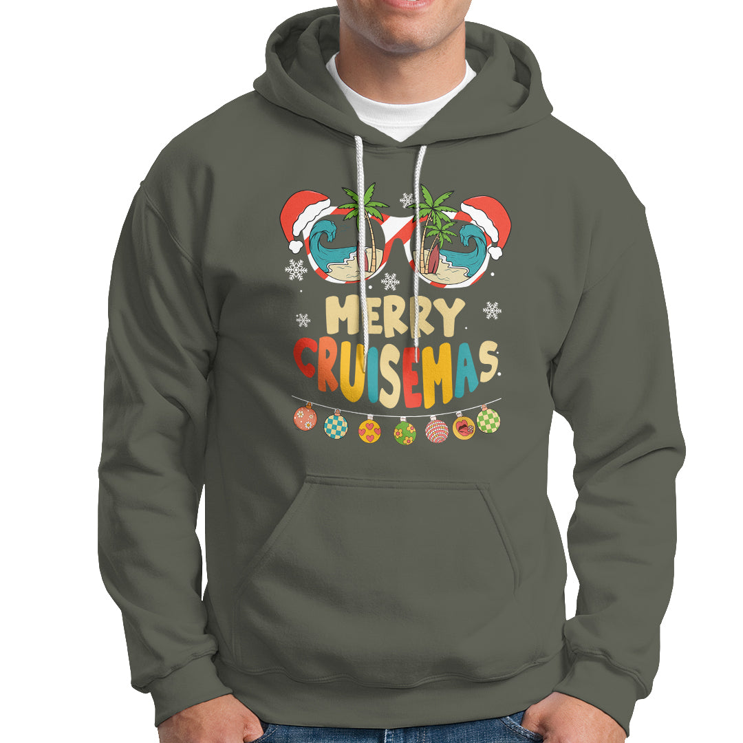 Merry Cruisemas Hawaiian Christmas Palm Tree Sunglass Hoodie - Wonder Print Shop