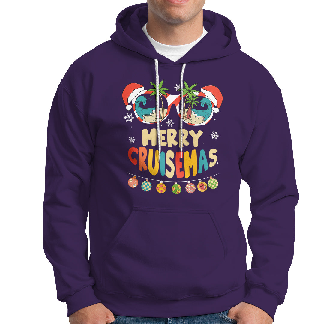 Merry Cruisemas Hawaiian Christmas Palm Tree Sunglass Hoodie - Wonder Print Shop