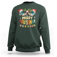 Merry Cruisemas Hawaiian Christmas Palm Tree Sunglass Sweatshirt - Wonder Print Shop