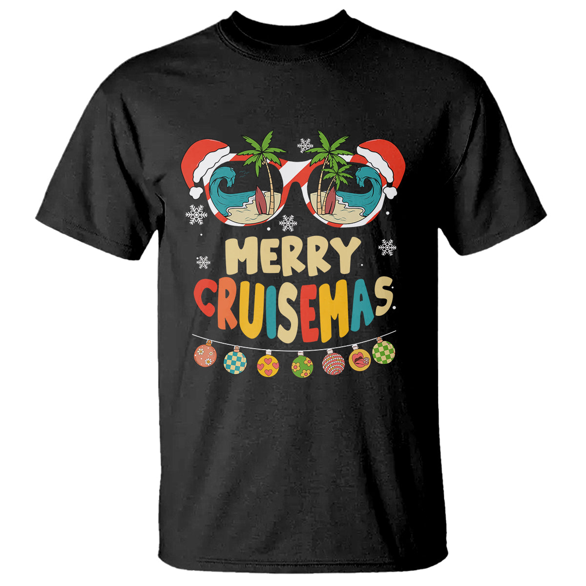 Merry Cruisemas Hawaiian Christmas Palm Tree Sunglass T Shirt - Wonder Print Shop