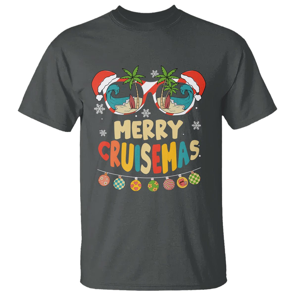 Merry Cruisemas Hawaiian Christmas Palm Tree Sunglass T Shirt - Wonder Print Shop