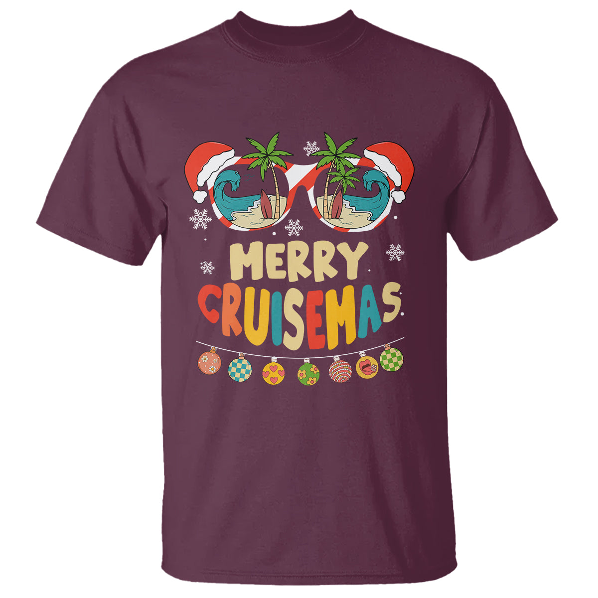 Merry Cruisemas Hawaiian Christmas Palm Tree Sunglass T Shirt - Wonder Print Shop