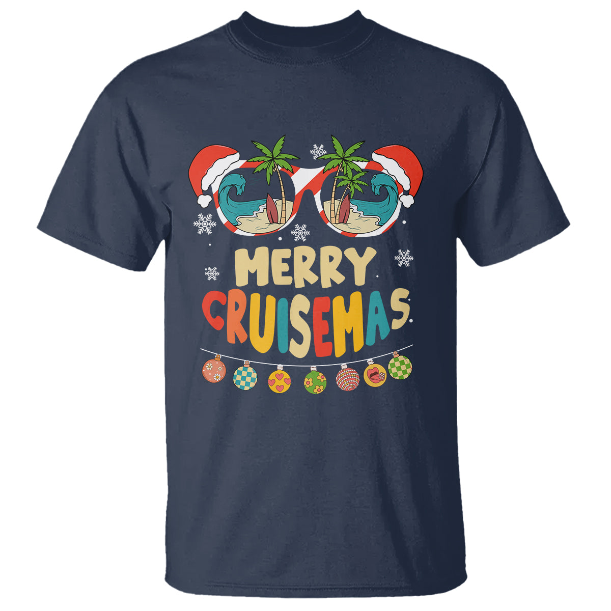 Merry Cruisemas Hawaiian Christmas Palm Tree Sunglass T Shirt - Wonder Print Shop