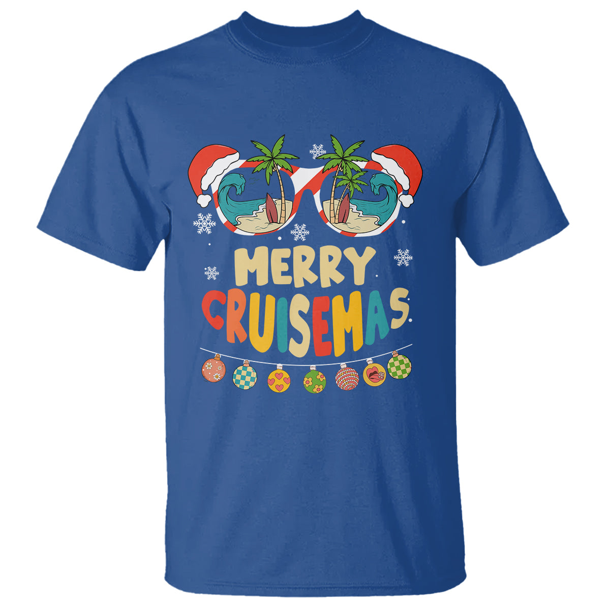 Merry Cruisemas Hawaiian Christmas Palm Tree Sunglass T Shirt - Wonder Print Shop