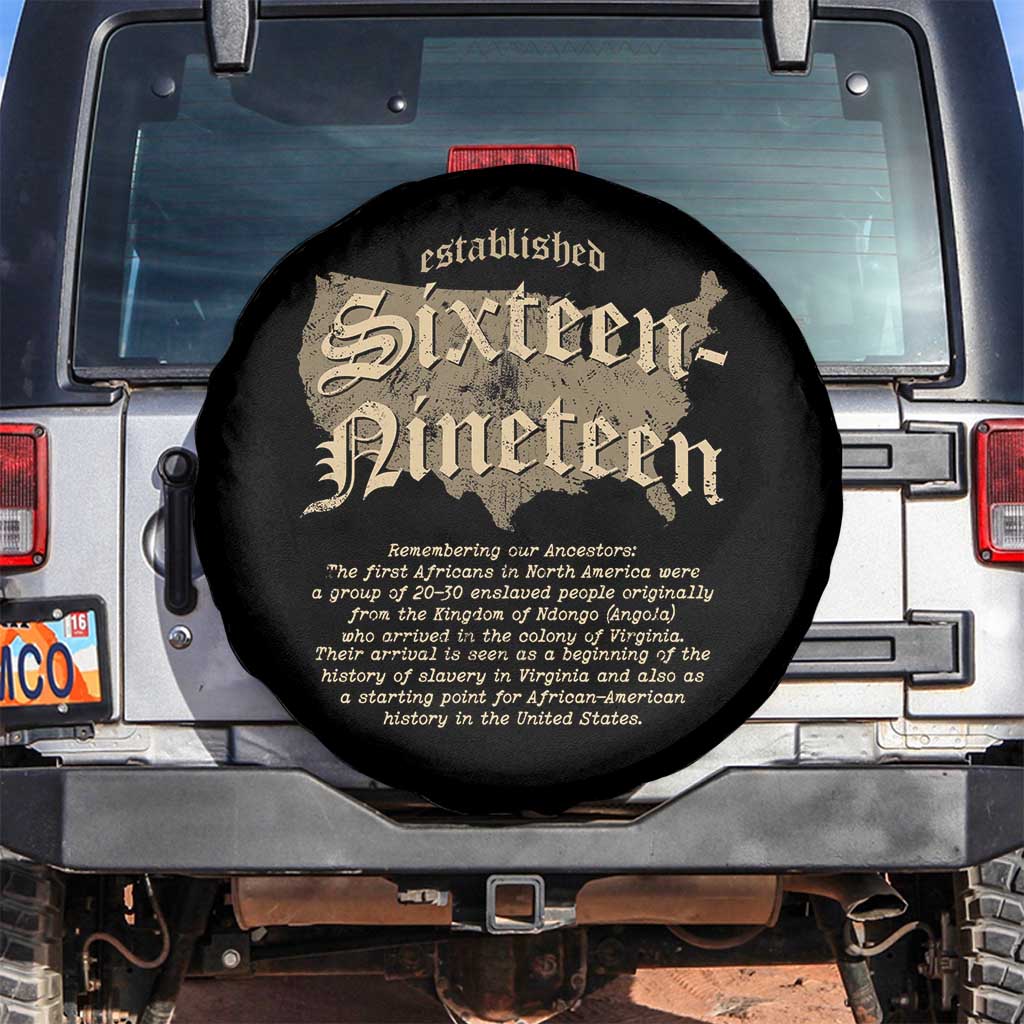 Black History Spare Tire Cover 1619 Sixteen-Nineteen Established
