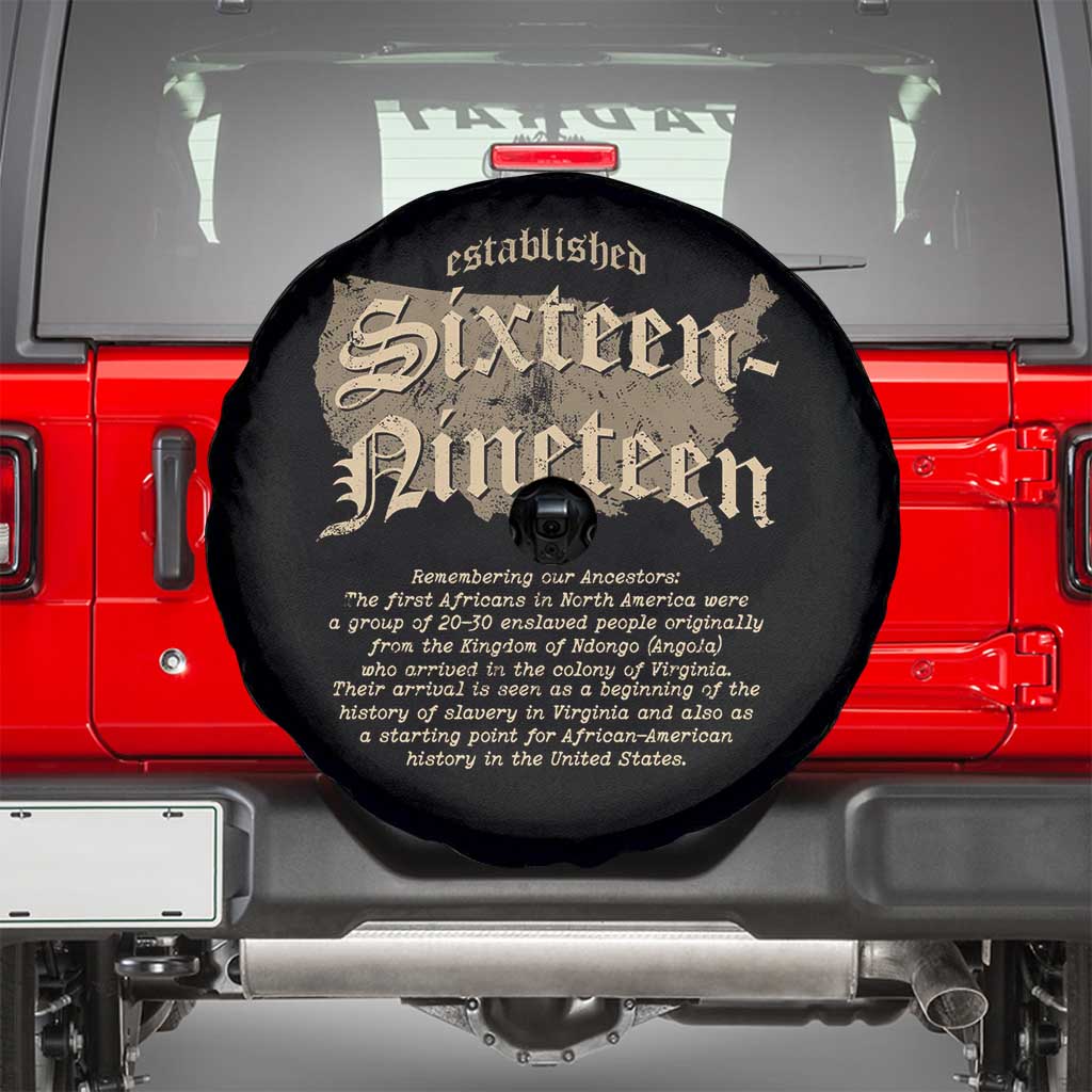 Black History Spare Tire Cover 1619 Sixteen-Nineteen Established