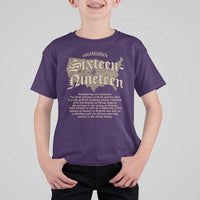Black History T Shirt For Kid 1619 Sixteen-Nineteen Established