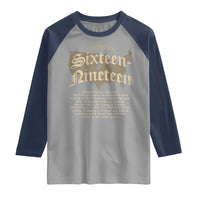 Black History Raglan Shirt 1619 Sixteen-Nineteen Established