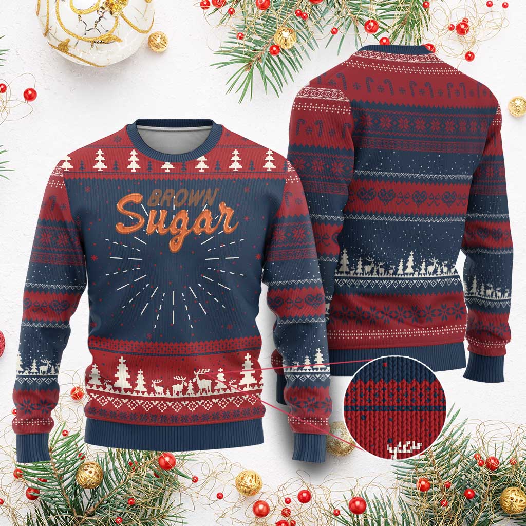 Melanin African Pride Ugly Christmas Sweater Brown Sugar