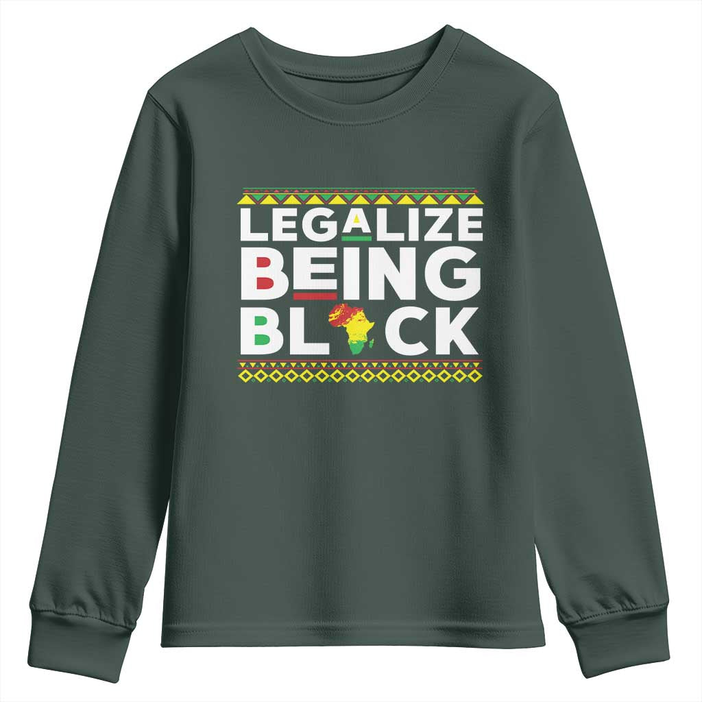 Black Pride Youth Sweatshirt Legalize Being Black History Month