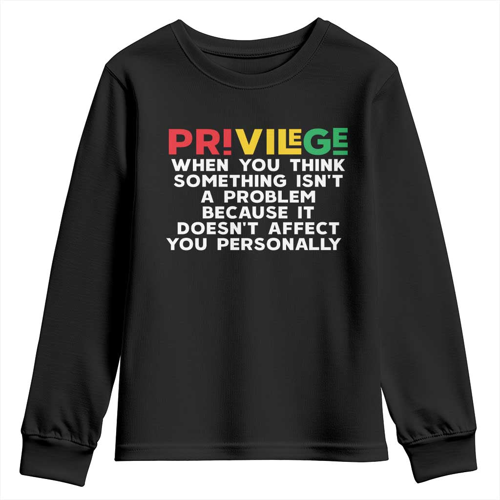 Black History Month Youth Sweatshirt Privilege Explained BLM