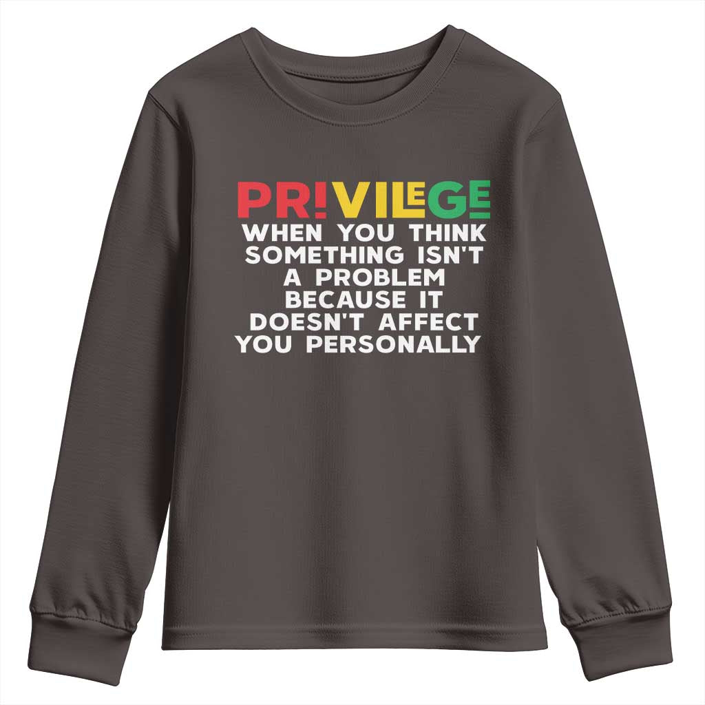 Black History Month Youth Sweatshirt Privilege Explained BLM