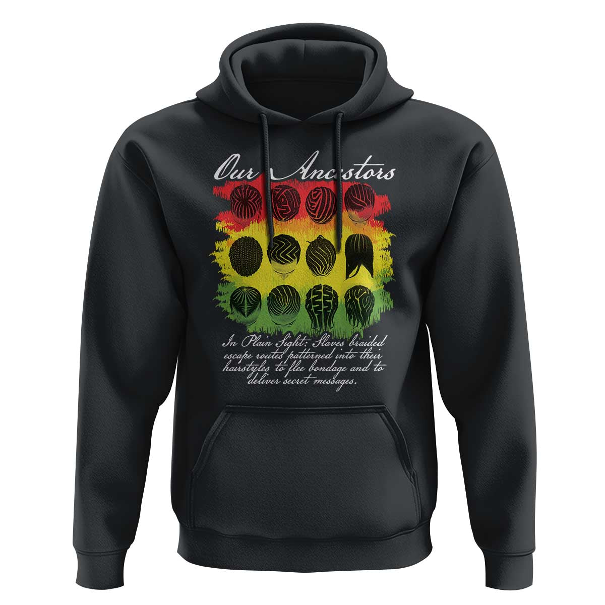 Black History Hoodie Our Ancestors Escape Routes Braids