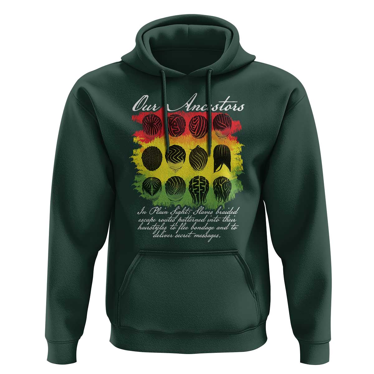 Black History Hoodie Our Ancestors Escape Routes Braids