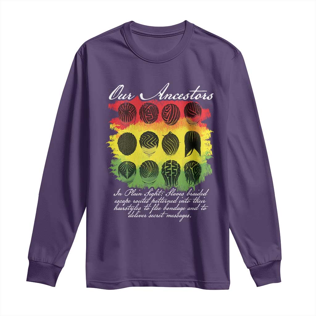 Black History Long Sleeve Shirt Our Ancestors Escape Routes Braids