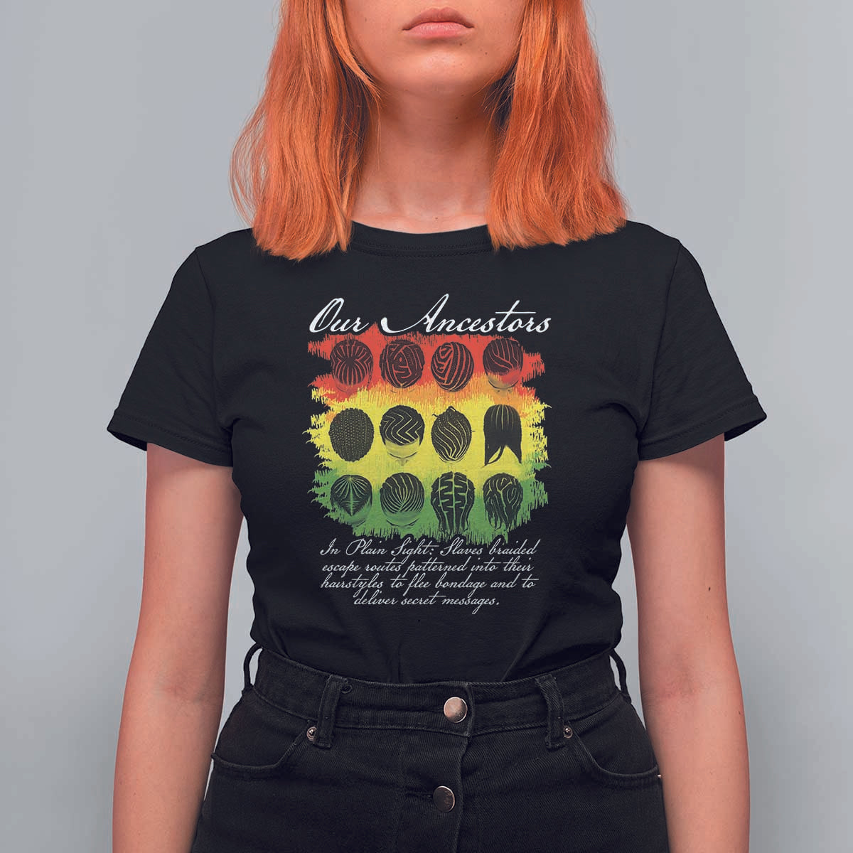 Black History T Shirt For Women Our Ancestors Escape Routes Braids