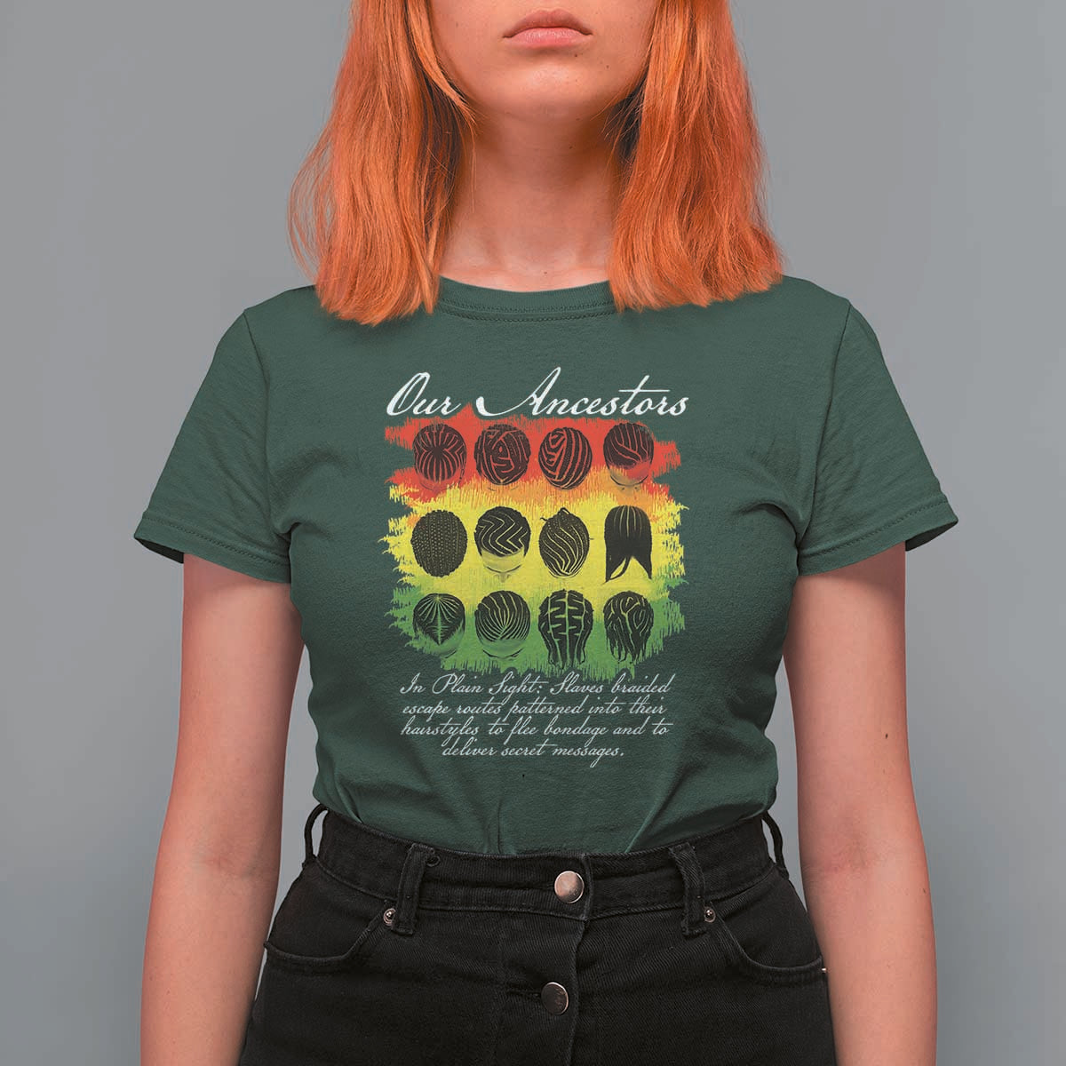 Black History T Shirt For Women Our Ancestors Escape Routes Braids