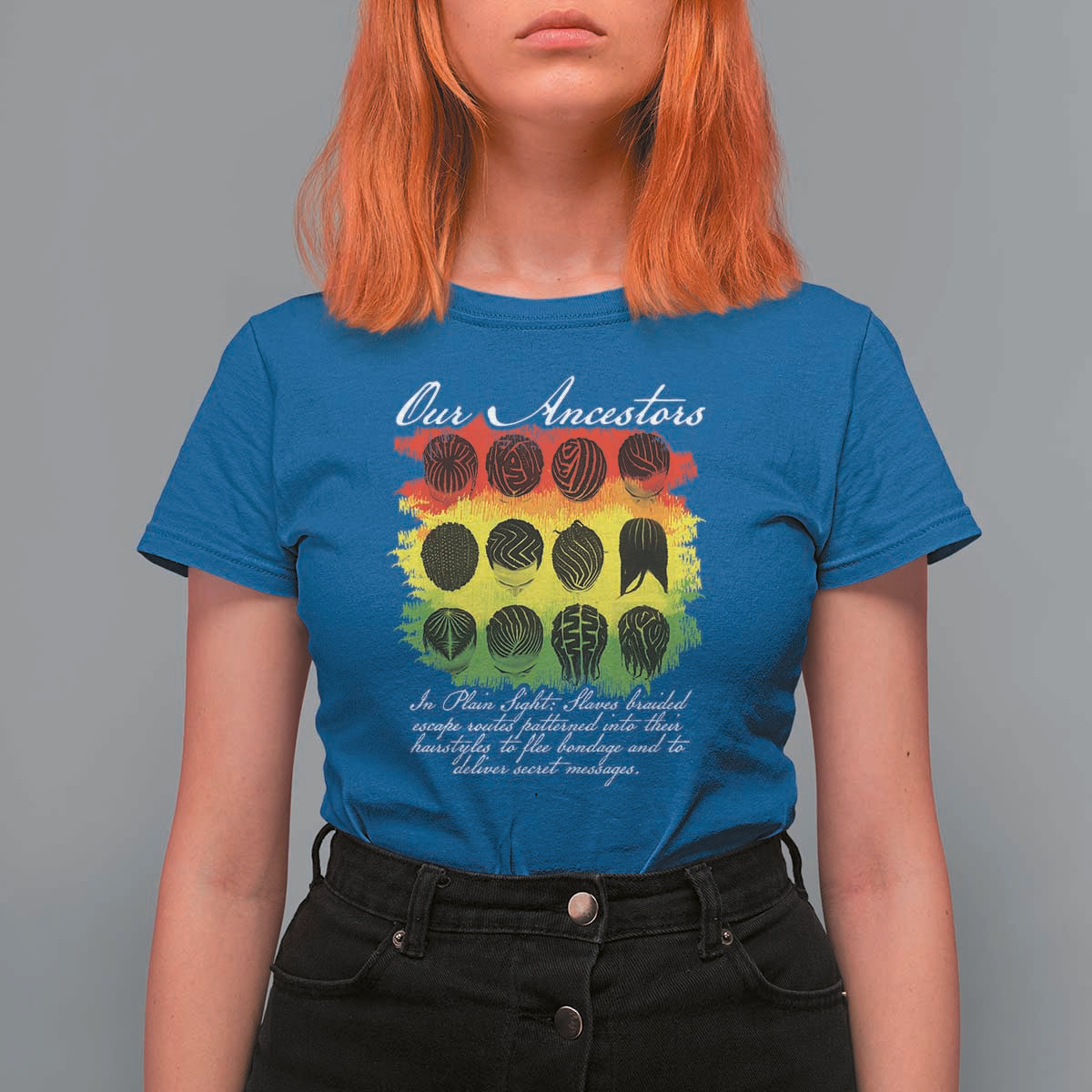 Black History T Shirt For Women Our Ancestors Escape Routes Braids