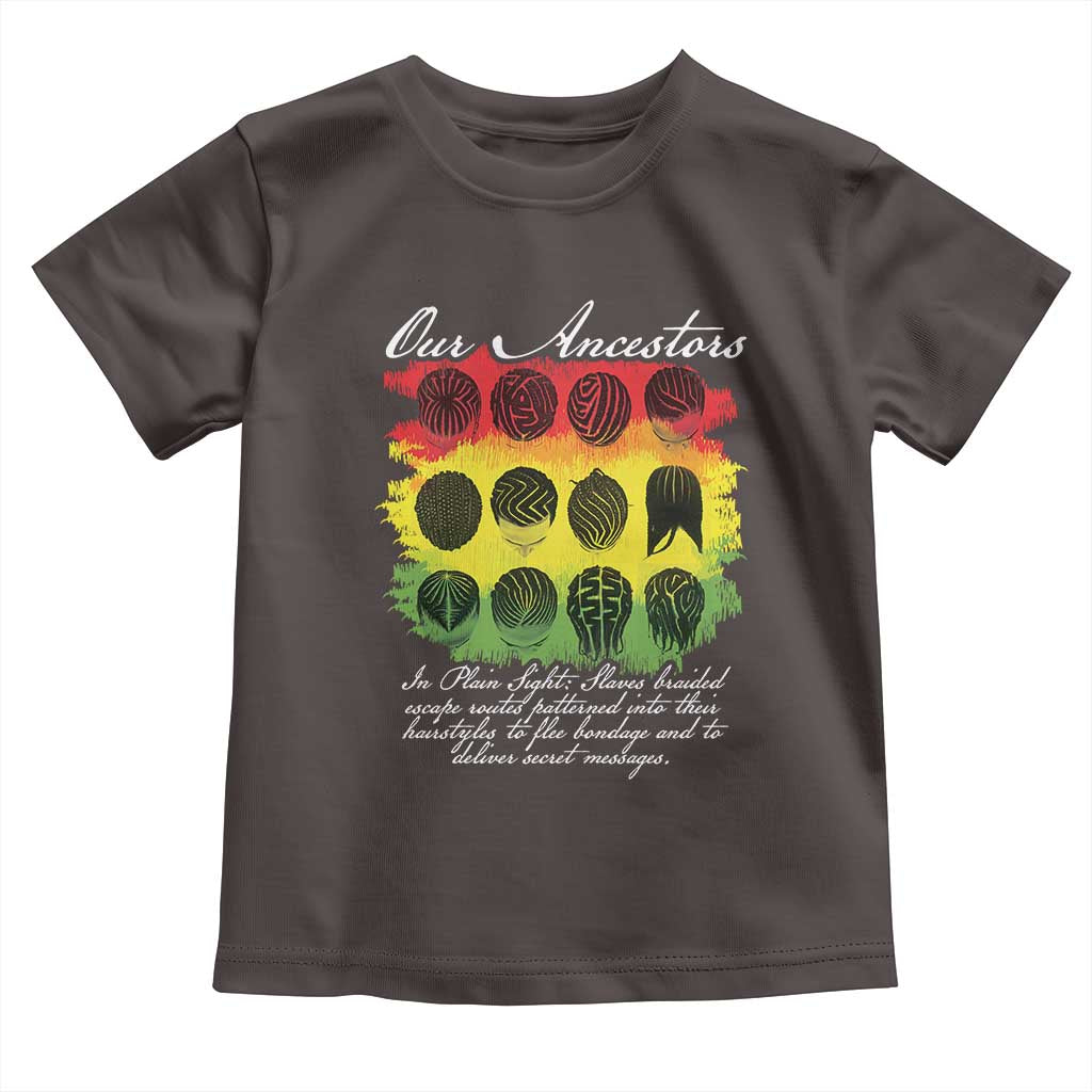 Black History Toddler T Shirt Our Ancestors Escape Routes Braids