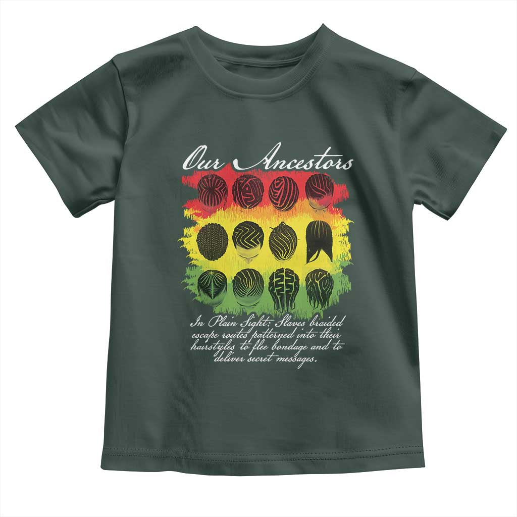 Black History Toddler T Shirt Our Ancestors Escape Routes Braids