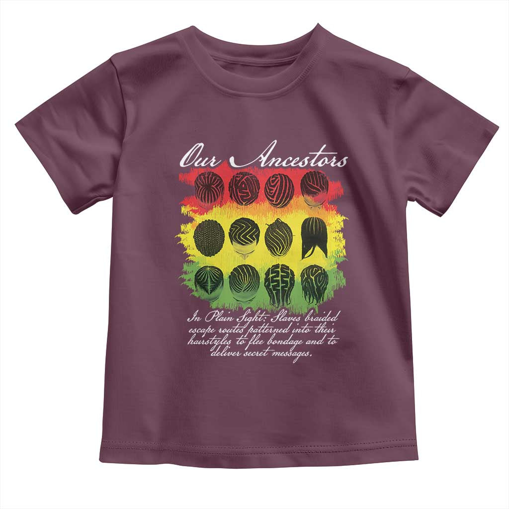 Black History Toddler T Shirt Our Ancestors Escape Routes Braids