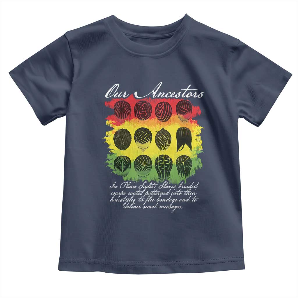 Black History Toddler T Shirt Our Ancestors Escape Routes Braids
