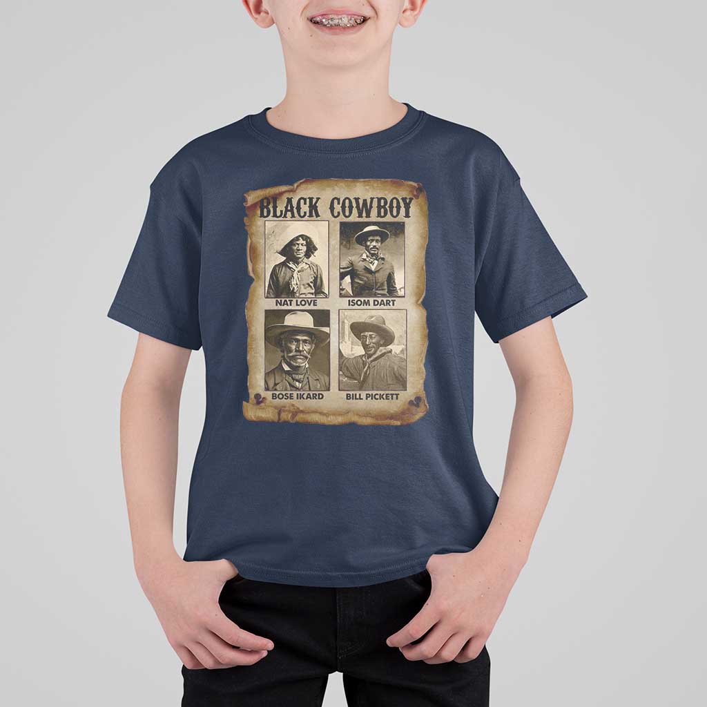Black Cowboy T Shirt For Kid African American Legendary Cowboys Black History