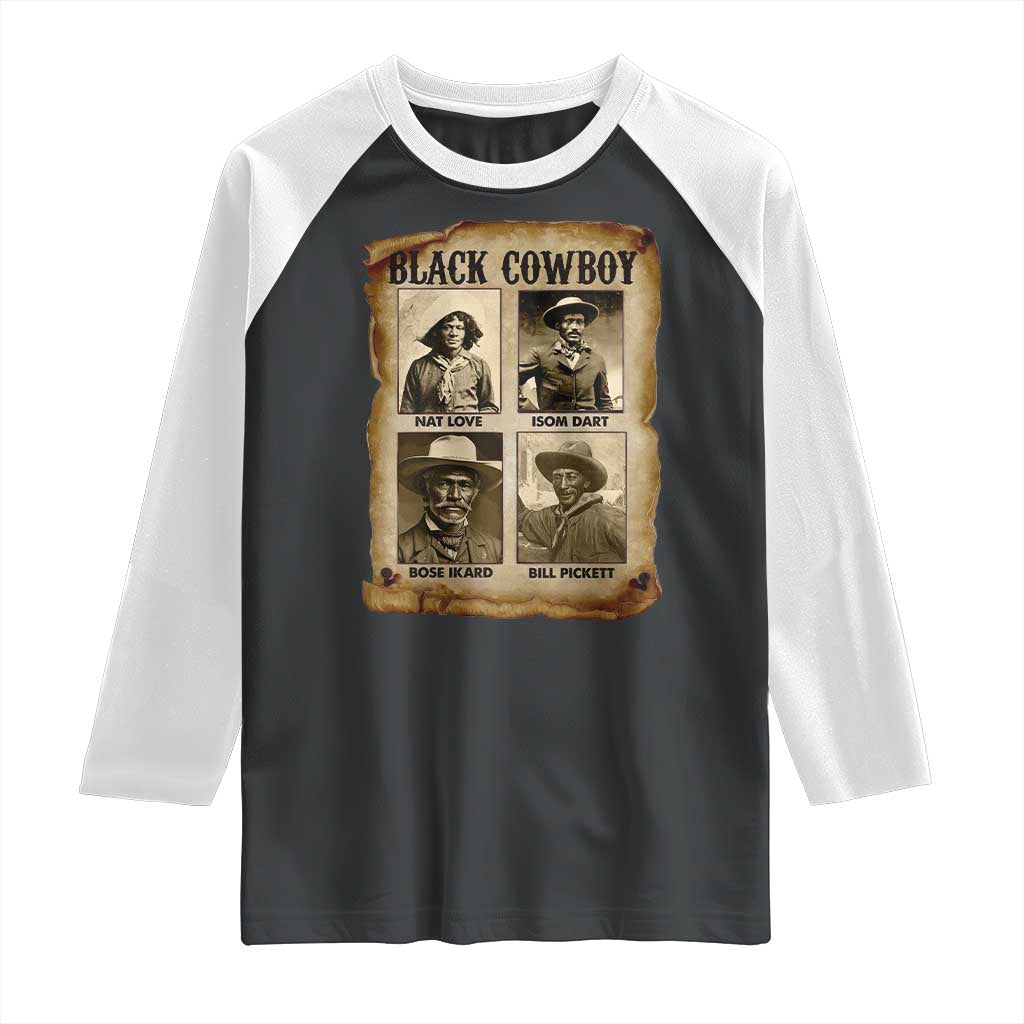 Black Cowboy Raglan Shirt African American Legendary Cowboys Black History