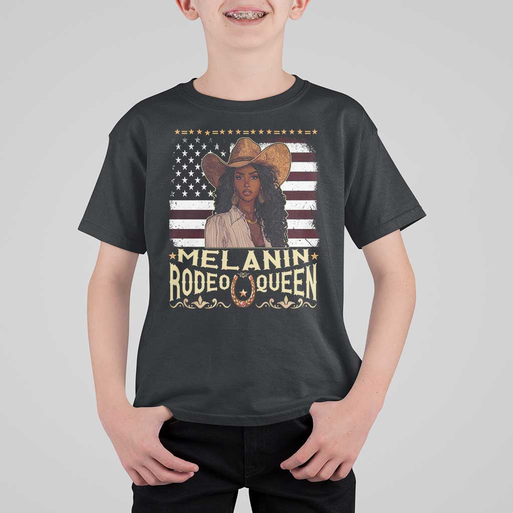 Black Cowgirl T Shirt For Kid Melanin Rodeo Queen African American