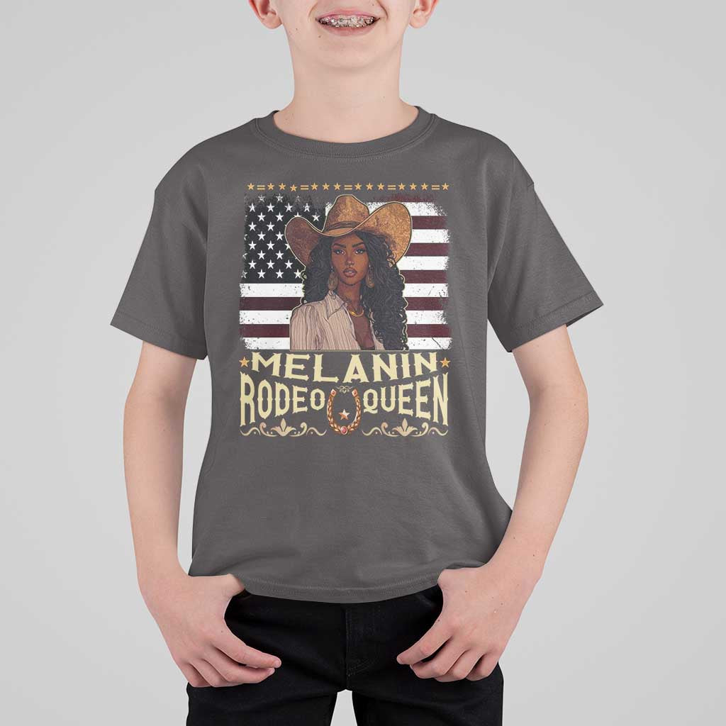 Black Cowgirl T Shirt For Kid Melanin Rodeo Queen African American
