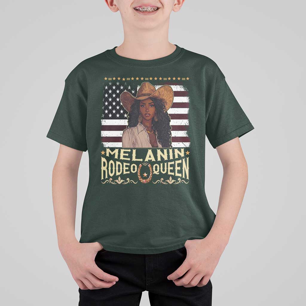 Black Cowgirl T Shirt For Kid Melanin Rodeo Queen African American