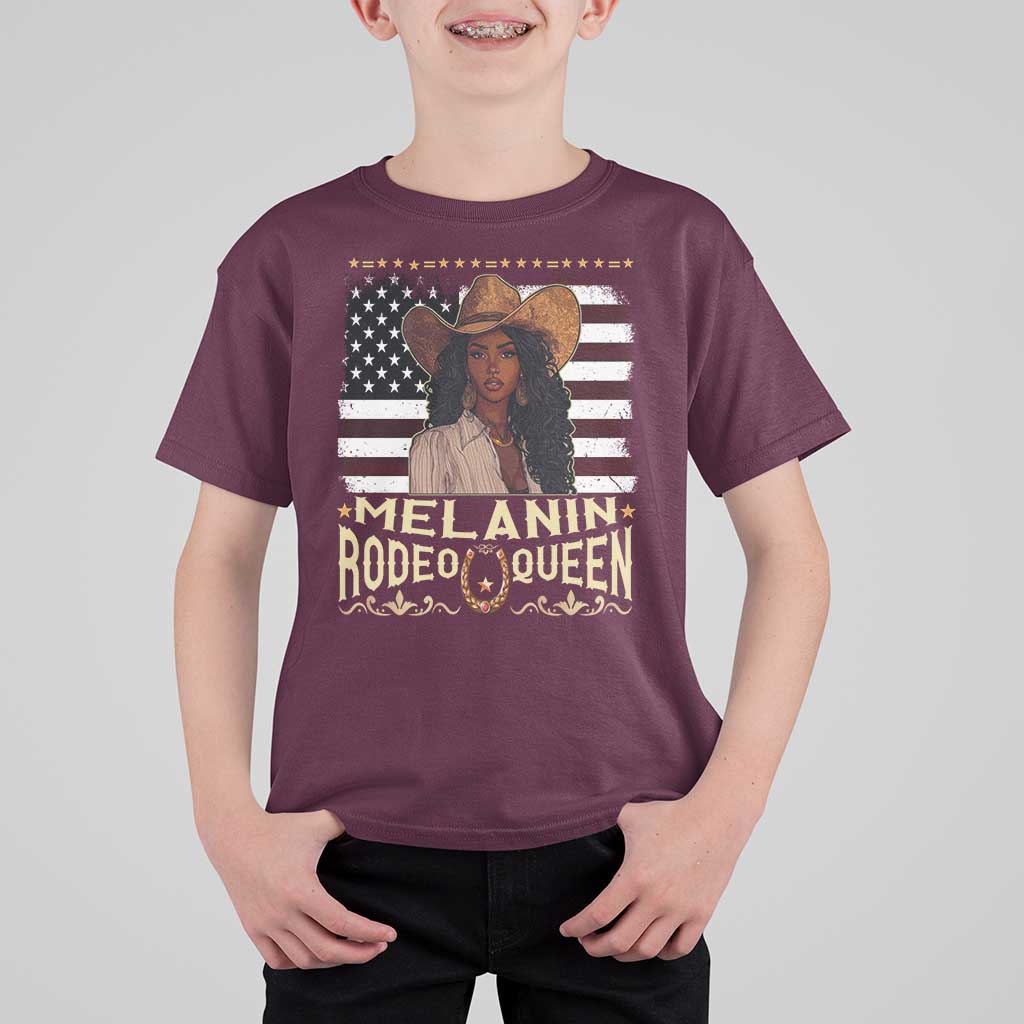 Black Cowgirl T Shirt For Kid Melanin Rodeo Queen African American