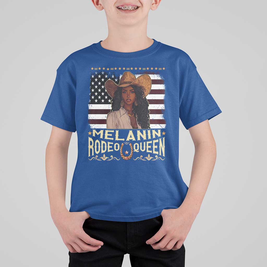 Black Cowgirl T Shirt For Kid Melanin Rodeo Queen African American