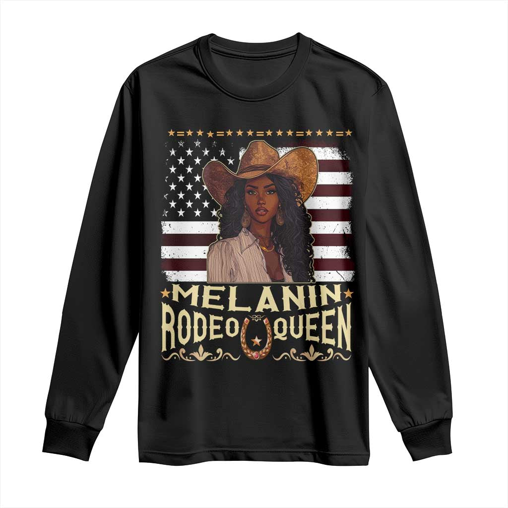 Black Cowgirl Long Sleeve Shirt Melanin Rodeo Queen African American