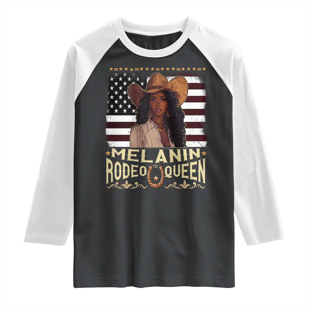 Black Cowgirl Raglan Shirt Melanin Rodeo Queen African American