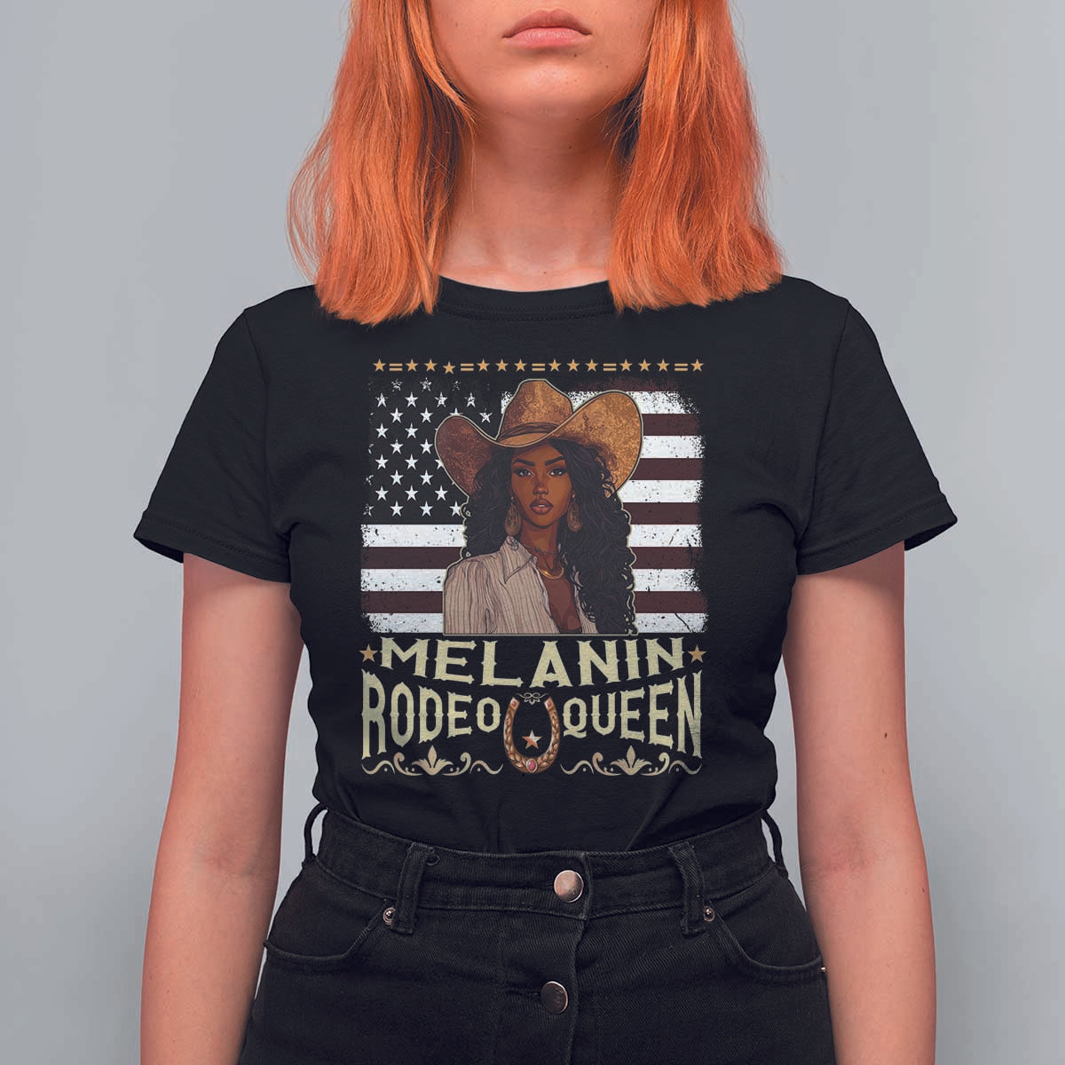 Black Cowgirl T Shirt For Women Melanin Rodeo Queen African American