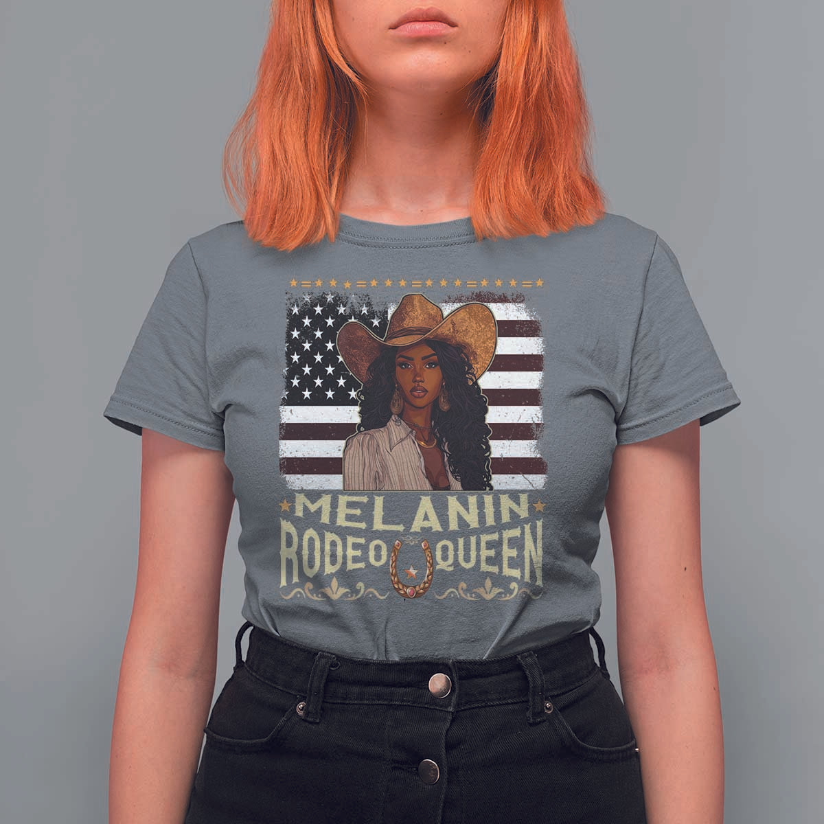 Black Cowgirl T Shirt For Women Melanin Rodeo Queen African American