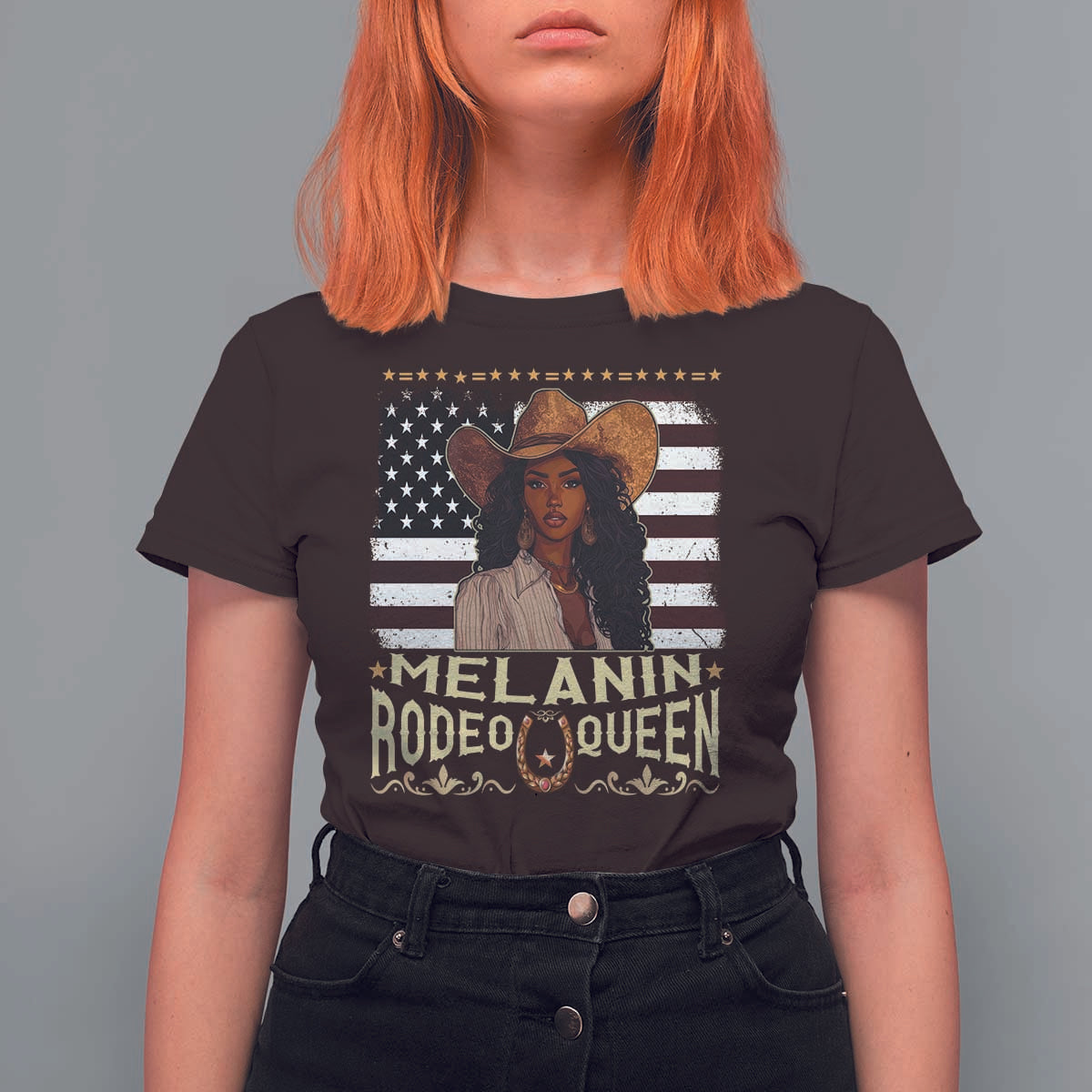 Black Cowgirl T Shirt For Women Melanin Rodeo Queen African American