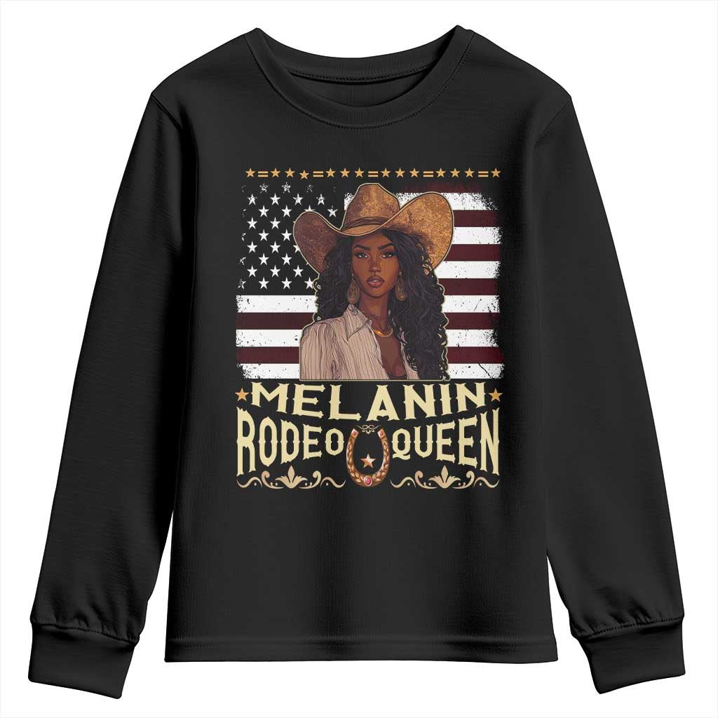 Black Cowgirl Youth Sweatshirt Melanin Rodeo Queen African American