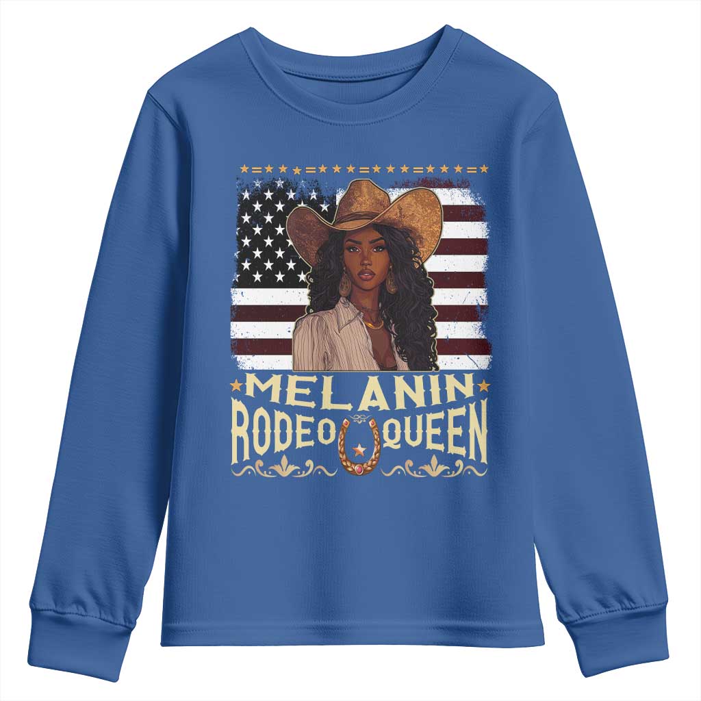 Black Cowgirl Youth Sweatshirt Melanin Rodeo Queen African American
