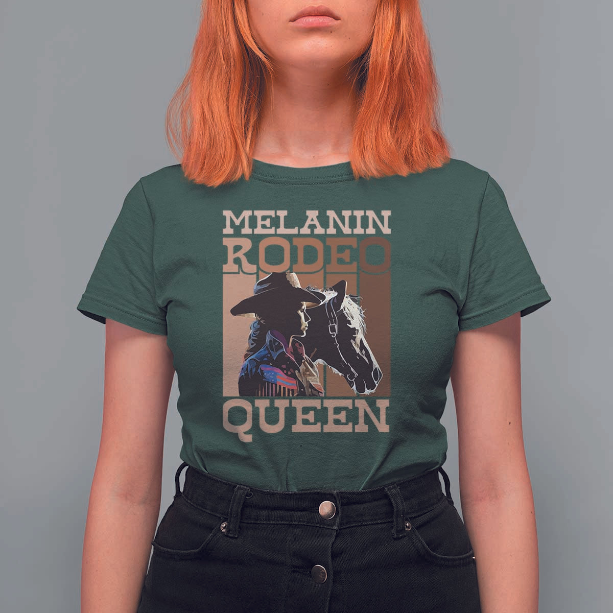 African American Cowgirl T Shirt For Women Melanin Rodeo Queen