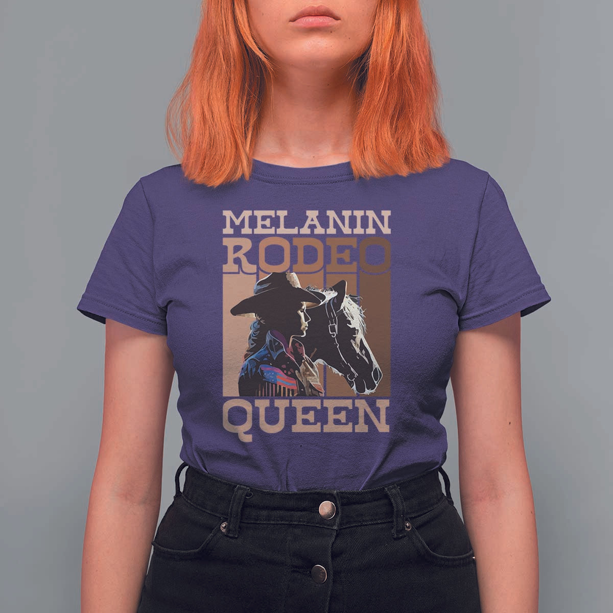 African American Cowgirl T Shirt For Women Melanin Rodeo Queen