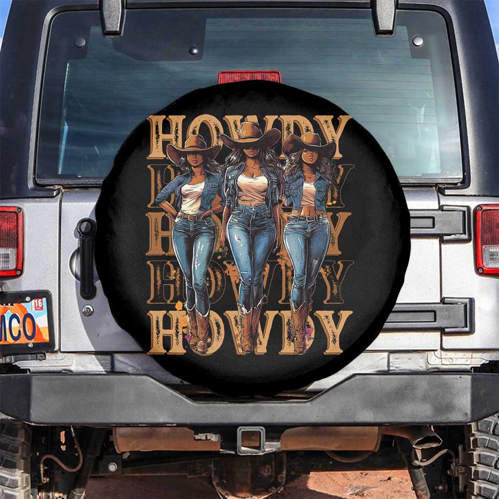 Black Cowgirl Spare Tire Cover Howdy Melanin Rodeo Queen
