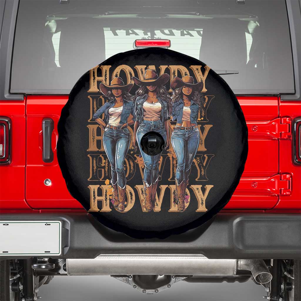 Black Cowgirl Spare Tire Cover Howdy Melanin Rodeo Queen