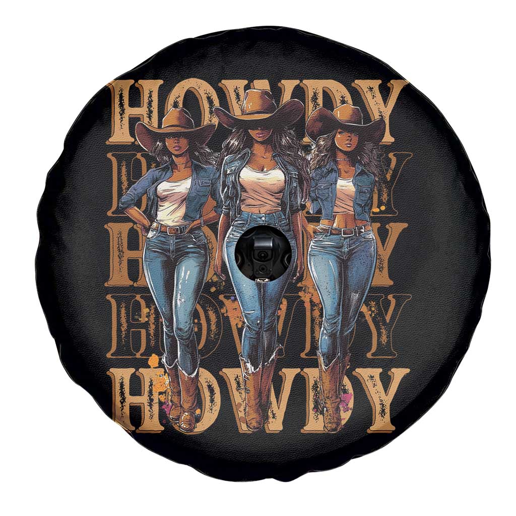Black Cowgirl Spare Tire Cover Howdy Melanin Rodeo Queen