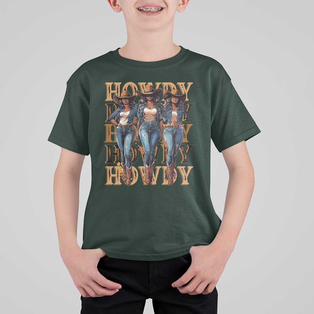 Black Cowgirl T Shirt For Kid Howdy Melanin Rodeo Queen