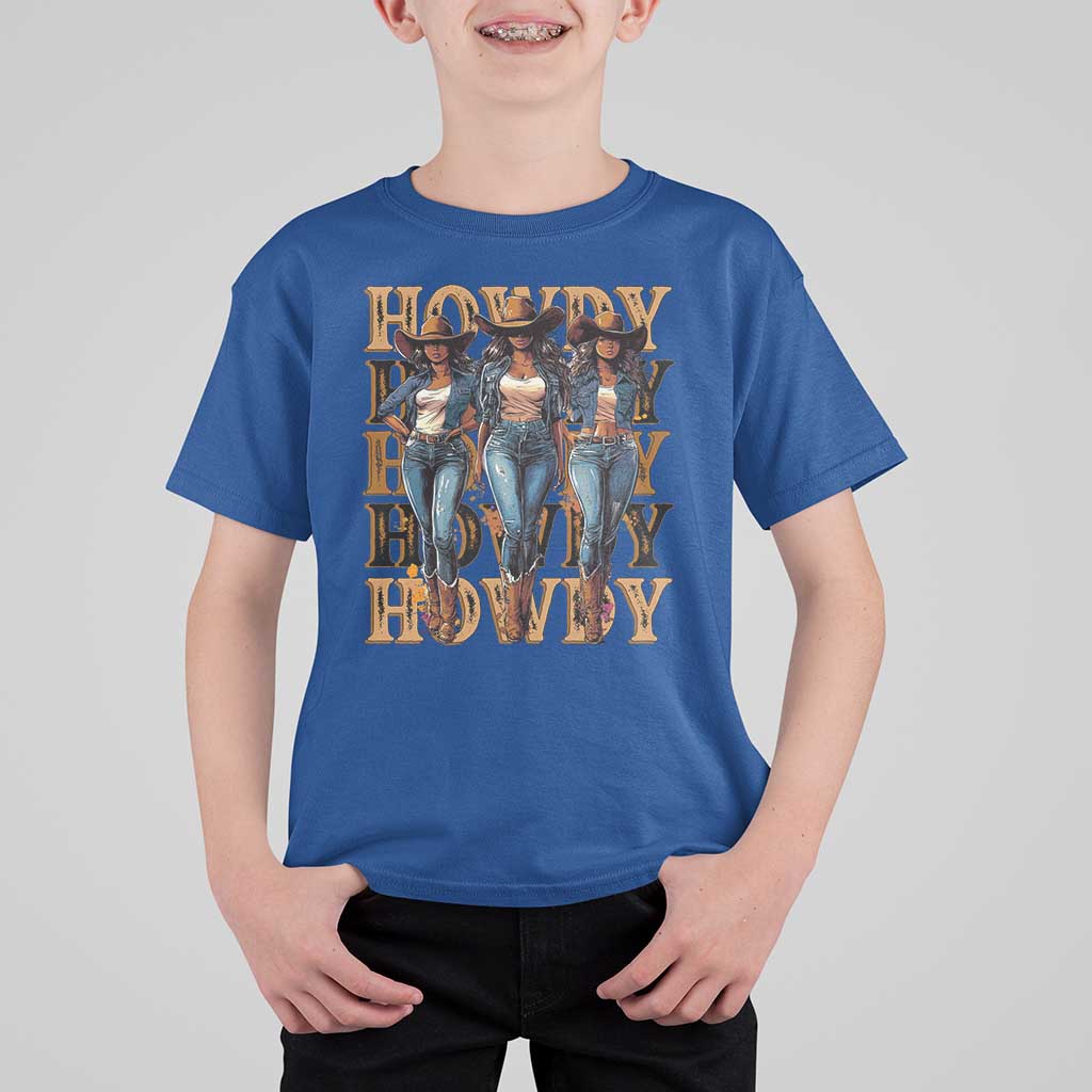 Black Cowgirl T Shirt For Kid Howdy Melanin Rodeo Queen