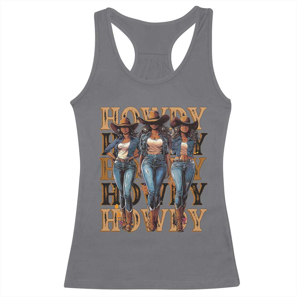 Black Cowgirl Racerback Tank Top Howdy Melanin Rodeo Queen