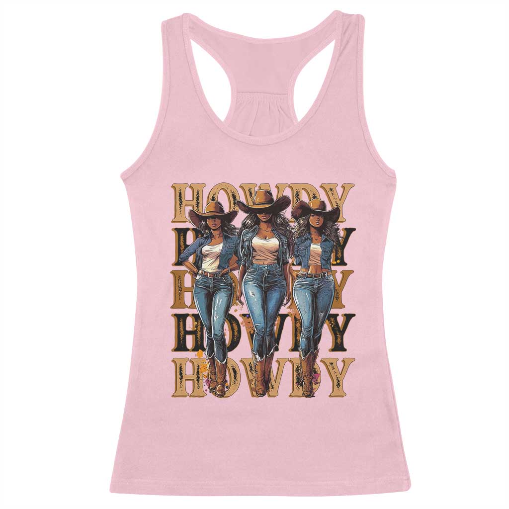 Black Cowgirl Racerback Tank Top Howdy Melanin Rodeo Queen