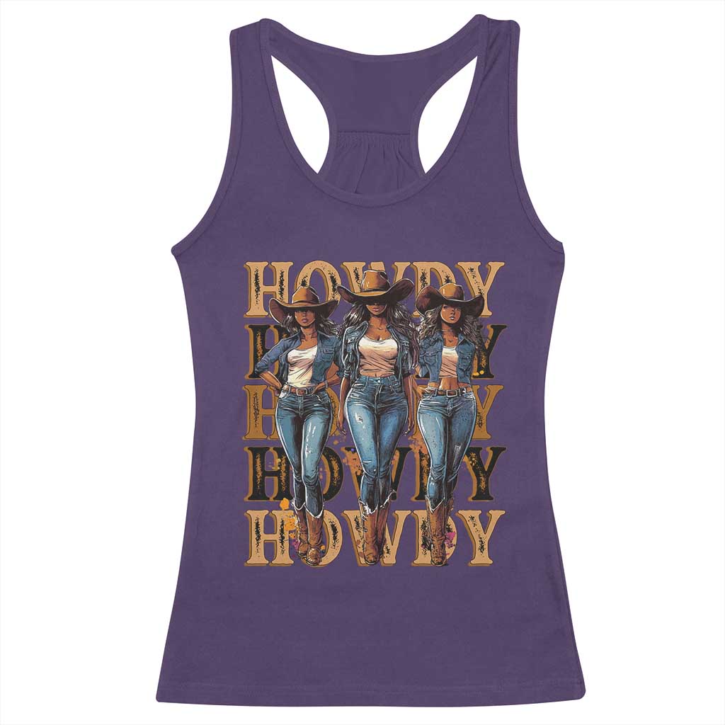 Black Cowgirl Racerback Tank Top Howdy Melanin Rodeo Queen